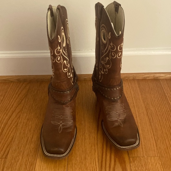 Western JB Dillon handmade Brown leather boots. Women size 8b. Worn twice only! - Picture 1 of 8